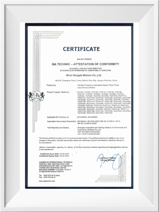 CE認(rèn)證證書-Y2VP&YE2VP&YE3VP&YE4VP&YE5VP